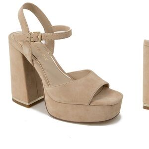 Kenneth Cole New York Buff Suede Platform Sandals - Dolly